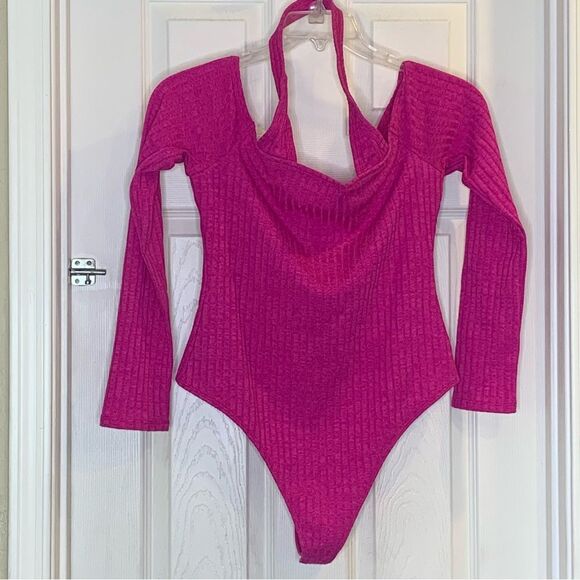 Lovers and Friends Pink Halter Bodysuit Size Large - Picture 1 of 9